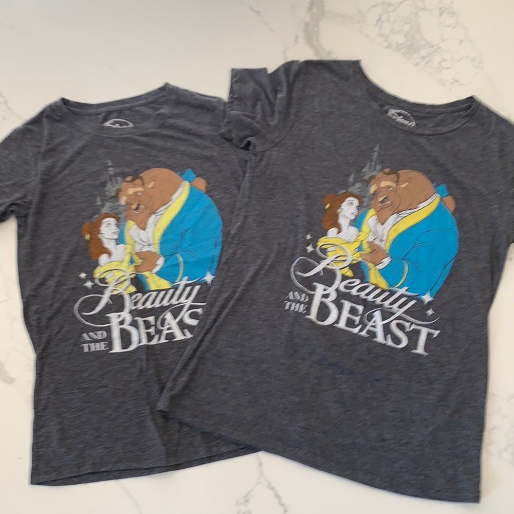 Disney’s matching Beauty and the beast t shirts